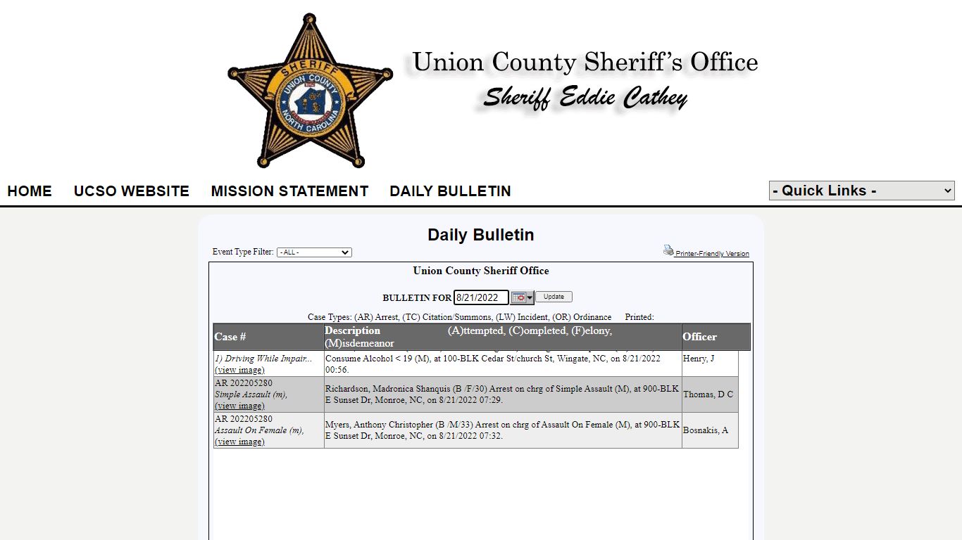 Union County Sheriff Office P2C